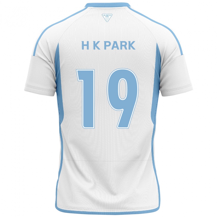 Heren Kang-Hyun Park #19 Wit Blauw Uitshirt Uittenue 2024/25 T-Shirt