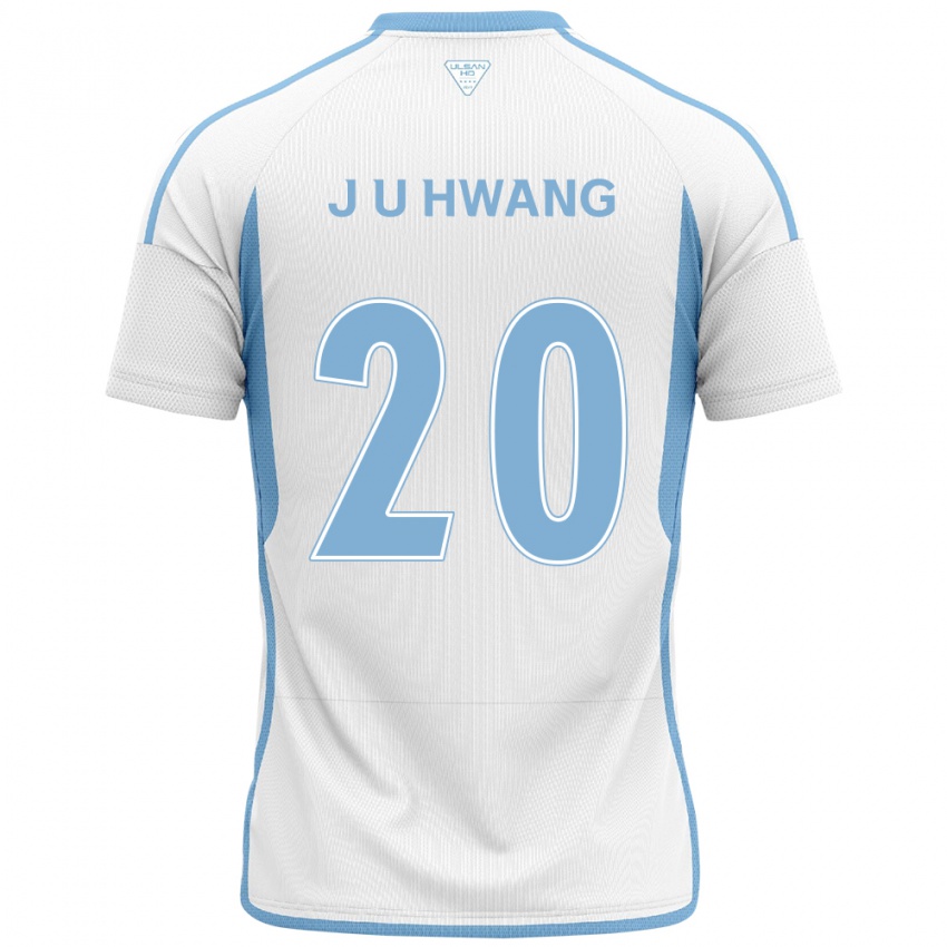 Heren Ui-Jun Hwang #20 Wit Blauw Uitshirt Uittenue 2024/25 T-Shirt