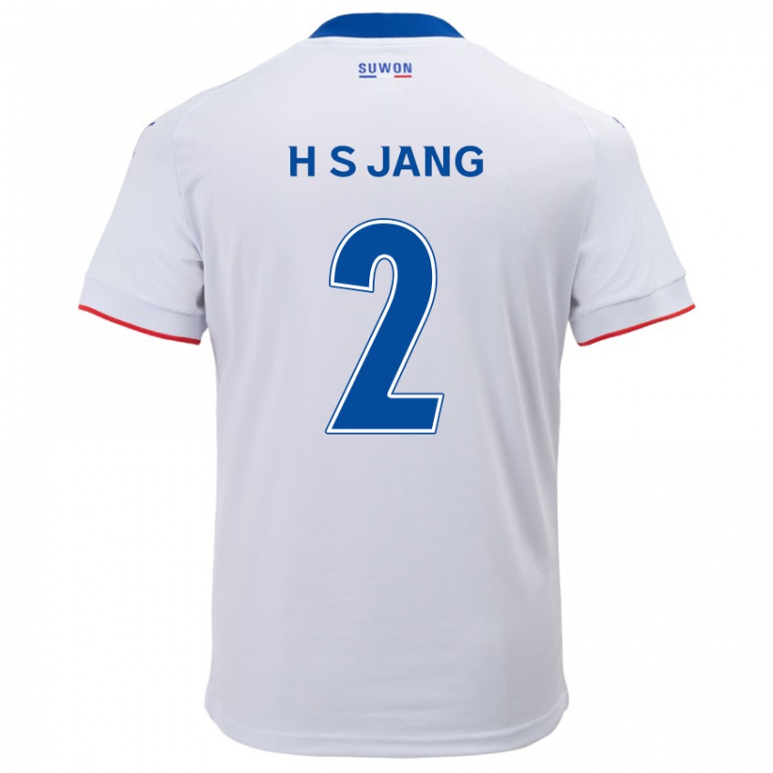 Heren Seok-Hwan Jang #2 Wit Blauw Uitshirt Uittenue 2024/25 T-Shirt