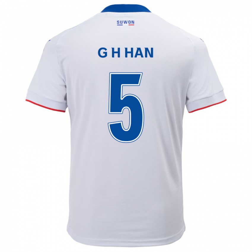 Heren Ho-Gang Han #5 Wit Blauw Uitshirt Uittenue 2024/25 T-Shirt