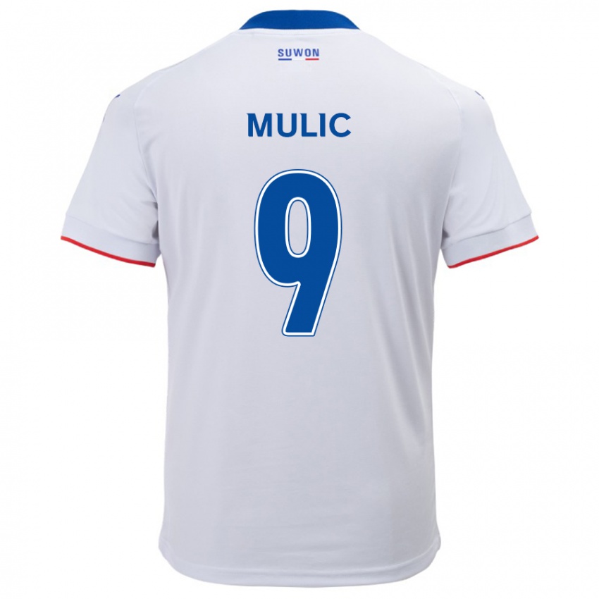 Heren Fejsal Mulic #9 Wit Blauw Uitshirt Uittenue 2024/25 T-Shirt