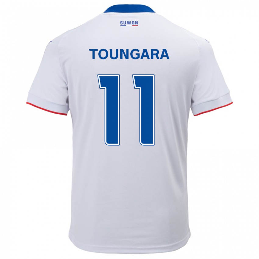 Heren Aboubacar Toungara #11 Wit Blauw Uitshirt Uittenue 2024/25 T-Shirt