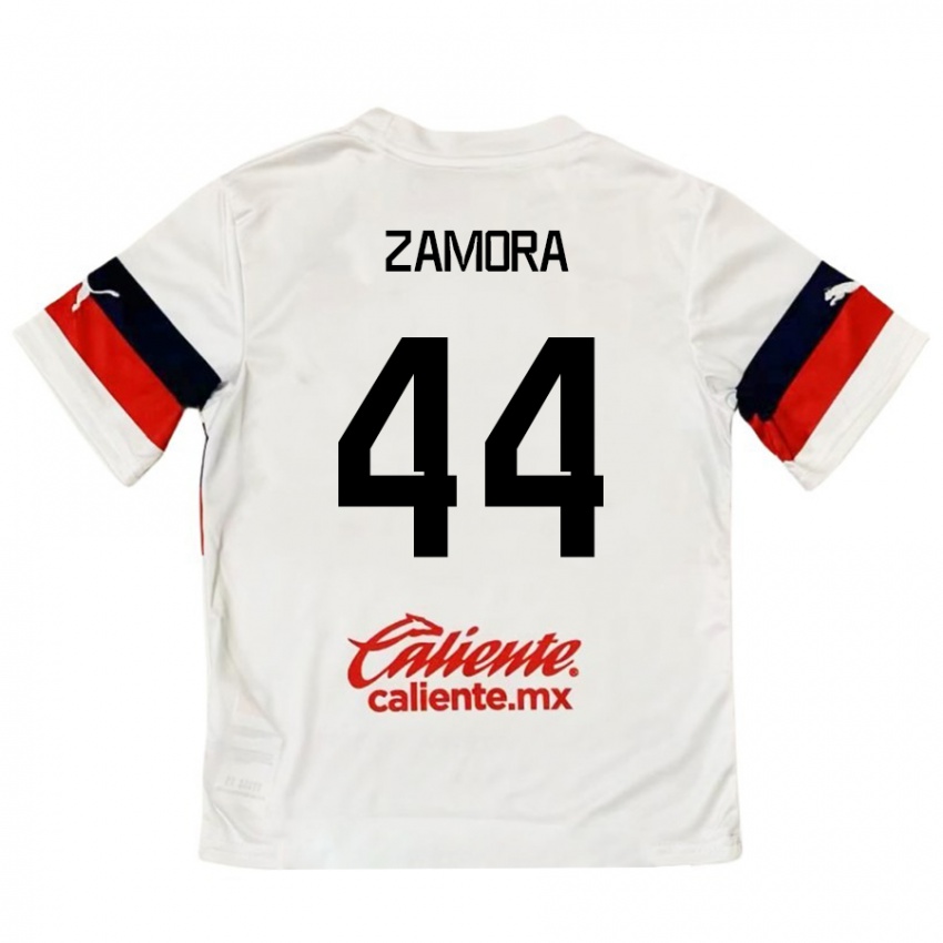 Heren Saúl Zamora #44 Wit Rood Uitshirt Uittenue 2024/25 T-Shirt