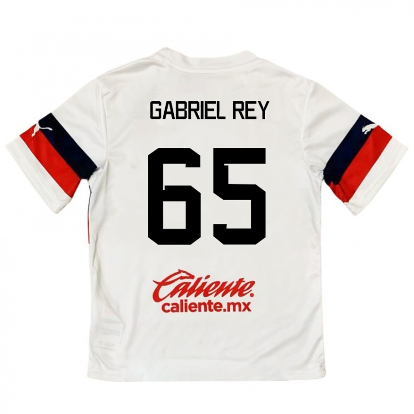 Heren Luis Gabriel Rey #65 Wit Rood Uitshirt Uittenue 2024/25 T-Shirt