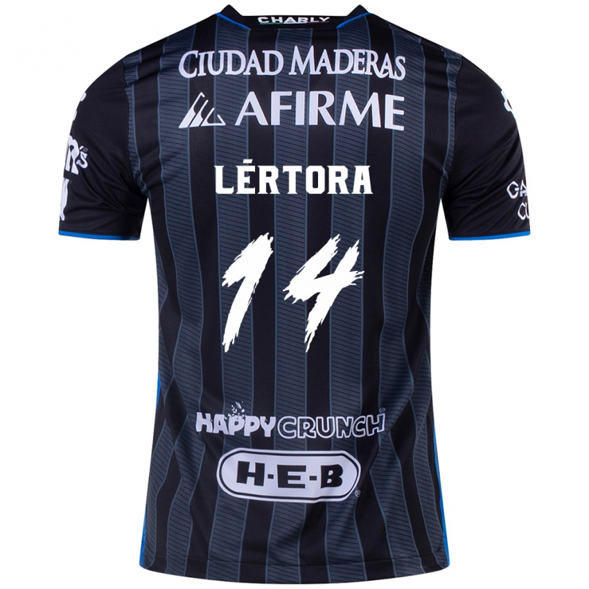 Heren Federico Lértora #14 Wit Zwart Uitshirt Uittenue 2024/25 T-Shirt