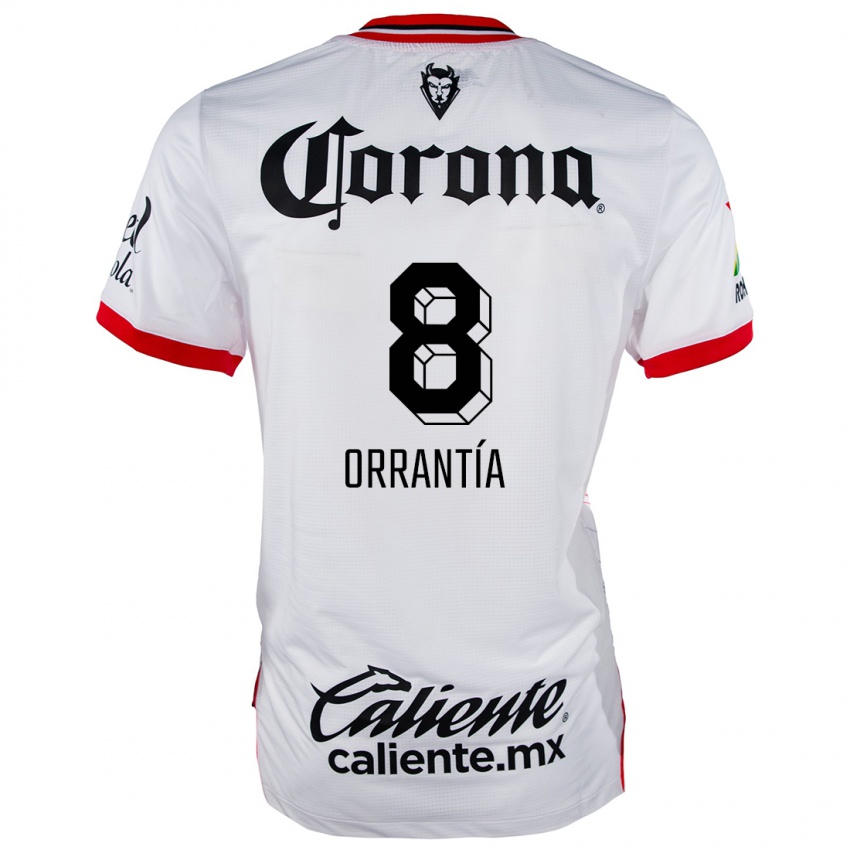 Heren Carlos Orrantia #8 Wit Rood Uitshirt Uittenue 2024/25 T-Shirt