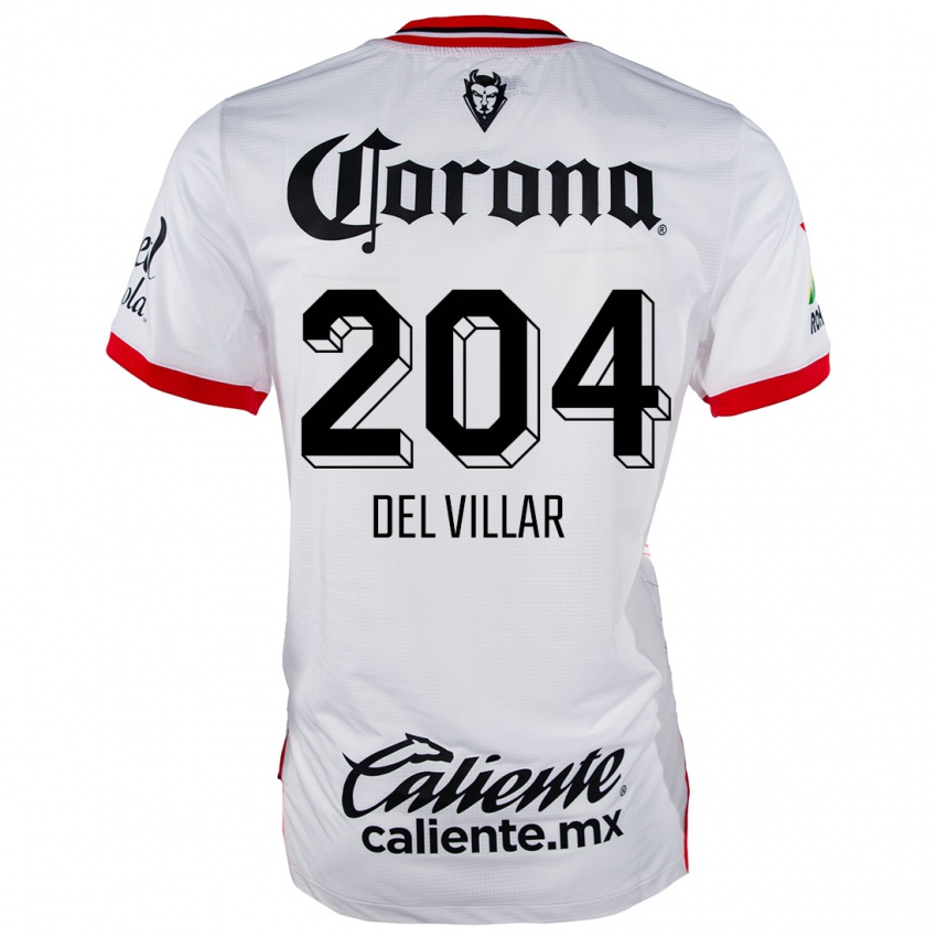 Heren Everardo Del Villar #204 Wit Rood Uitshirt Uittenue 2024/25 T-Shirt