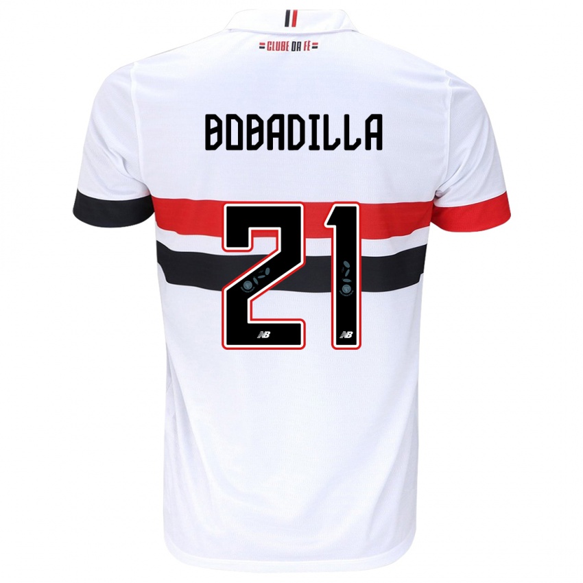 Dames Damián Bobadilla #21 Wit Rood Zwart Thuisshirt Thuistenue 2024/25 T-Shirt