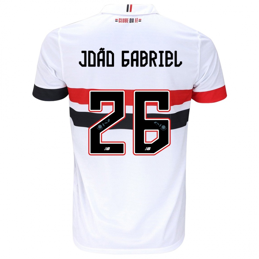 Dames João Gabriel #26 Wit Rood Zwart Thuisshirt Thuistenue 2024/25 T-Shirt