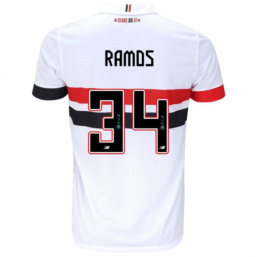 Dames Raí Ramos #34 Wit Rood Zwart Thuisshirt Thuistenue 2024/25 T-Shirt