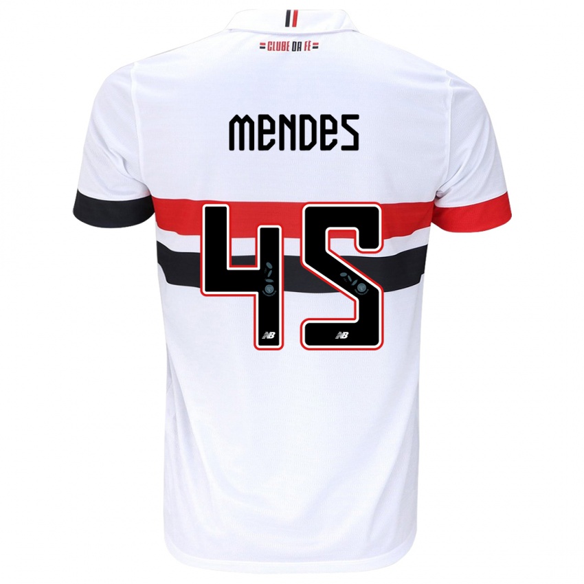 Dames Nathan Mendes #45 Wit Rood Zwart Thuisshirt Thuistenue 2024/25 T-Shirt