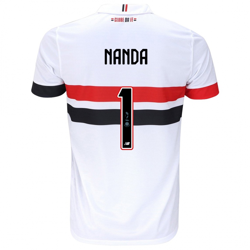 Dames Nanda #1 Wit Rood Zwart Thuisshirt Thuistenue 2024/25 T-Shirt