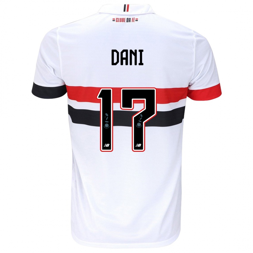 Dames Dani #17 Wit Rood Zwart Thuisshirt Thuistenue 2024/25 T-Shirt