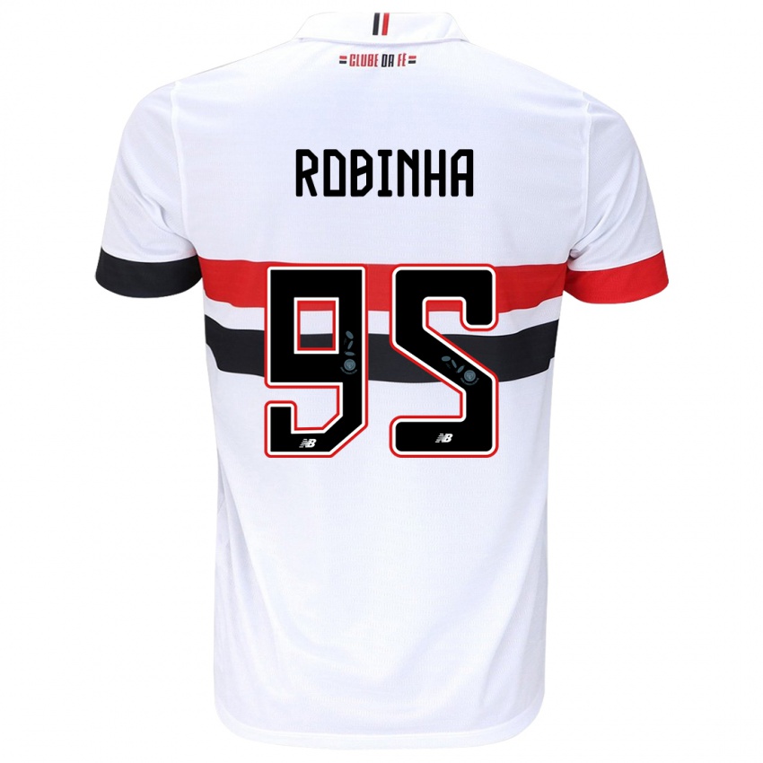 Dames Robinha #95 Wit Rood Zwart Thuisshirt Thuistenue 2024/25 T-Shirt