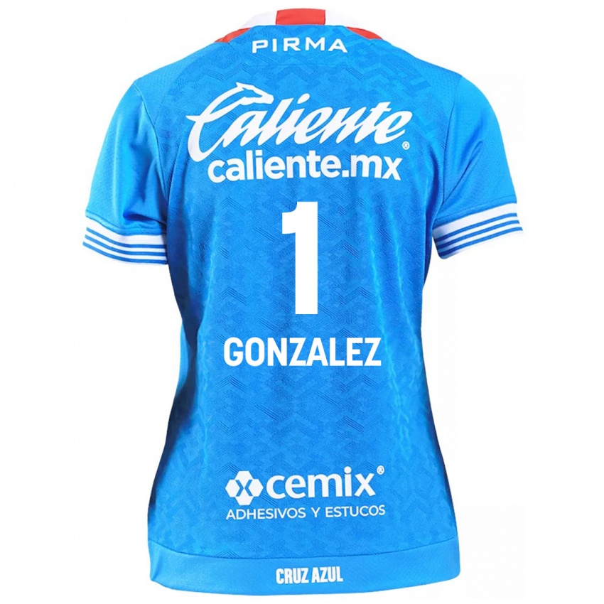 Dames Itzayana Gonzalez #1 Hemelsblauw Thuisshirt Thuistenue 2024/25 T-Shirt