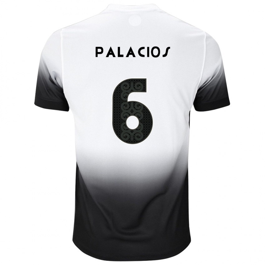 Dames Diego Palacios #6 Wit Zwart Thuisshirt Thuistenue 2024/25 T-Shirt