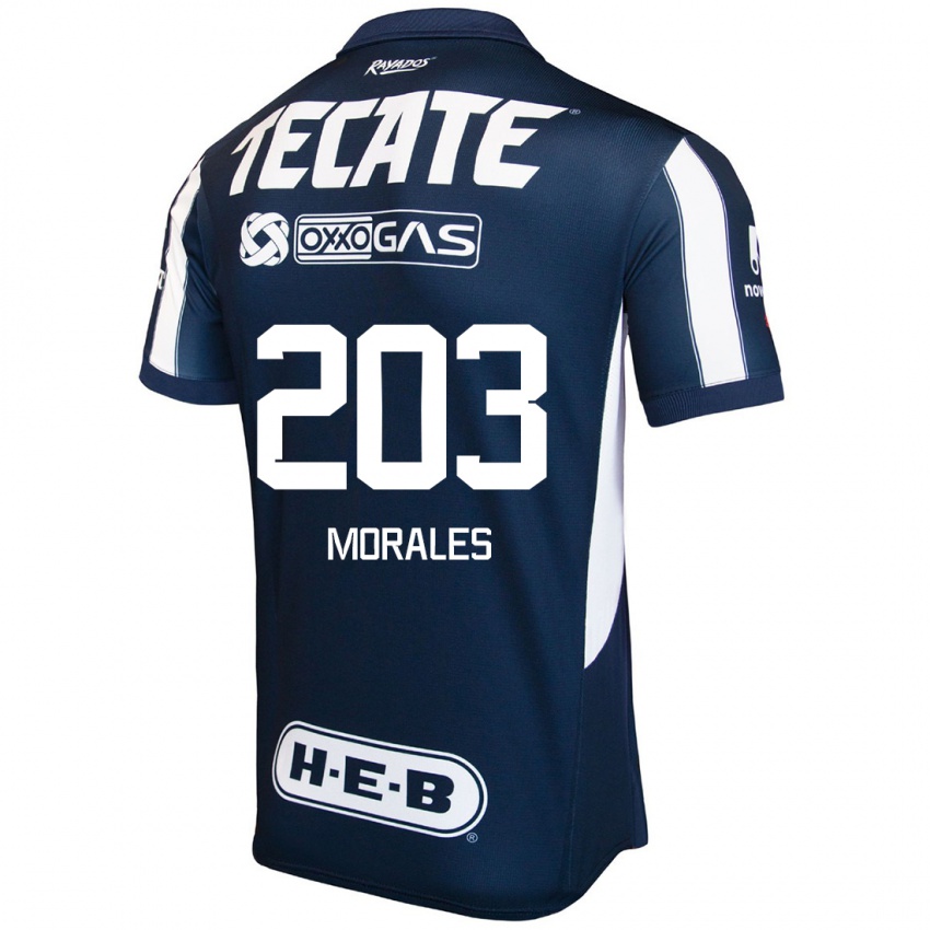 Dames Alejandro Morales #203 Blauw Rood Wit Thuisshirt Thuistenue 2024/25 T-Shirt