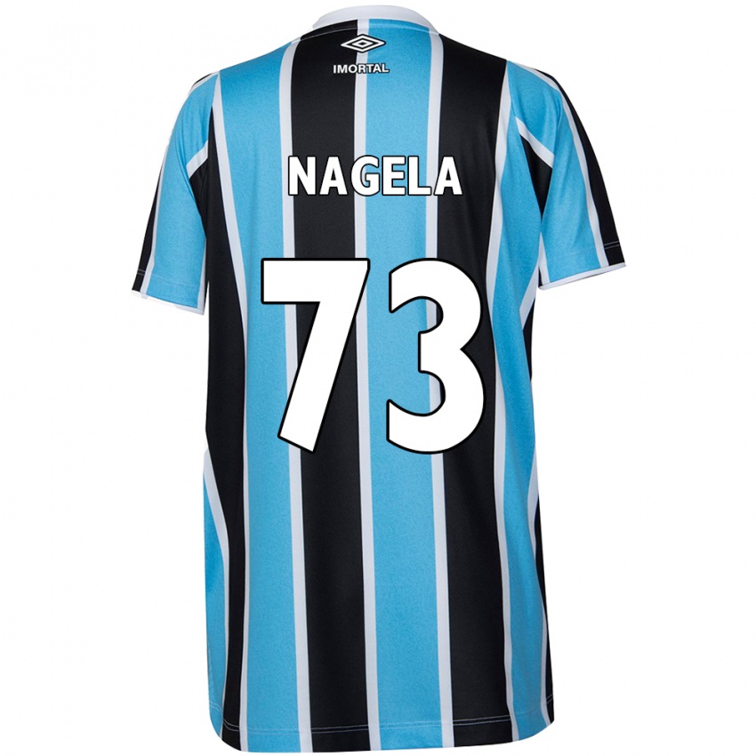 Dames Nágela #73 Blauw Zwart Wit Thuisshirt Thuistenue 2024/25 T-Shirt