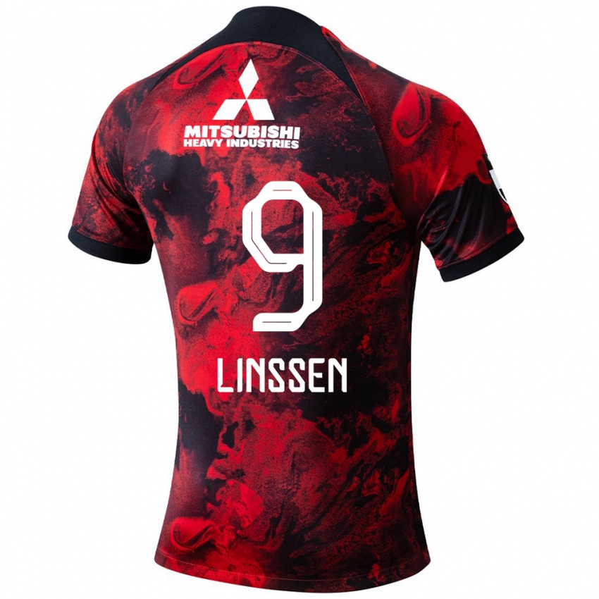 Dames Bryan Linssen #9 Rood Zwart Thuisshirt Thuistenue 2024/25 T-Shirt