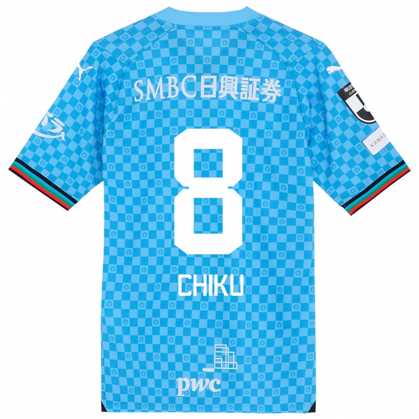 Dames Haruki Chiku #8 Azuur Blauw Thuisshirt Thuistenue 2024/25 T-Shirt