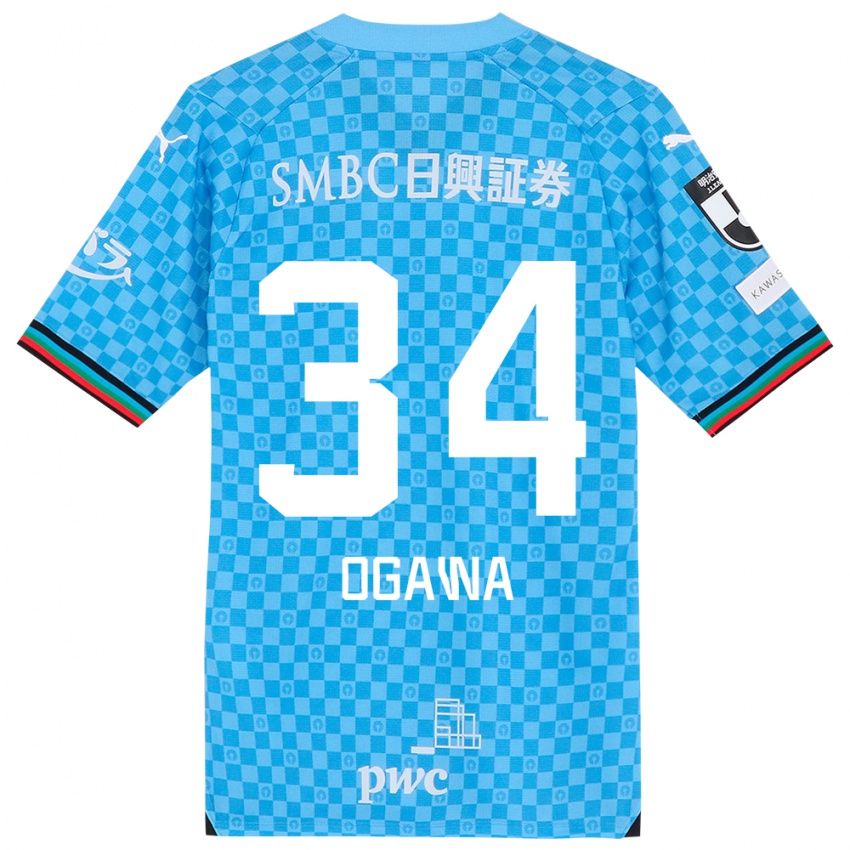 Dames Hiroto Ogawa #34 Azuur Blauw Thuisshirt Thuistenue 2024/25 T-Shirt