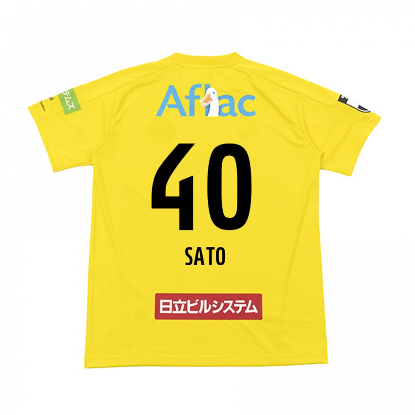 Dames Raku Sato #40 Geel Zwart Thuisshirt Thuistenue 2024/25 T-Shirt