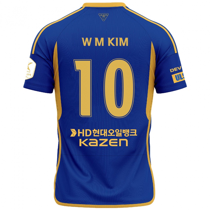 Dames Min-Woo Kim #10 Blauw Geel Thuisshirt Thuistenue 2024/25 T-Shirt