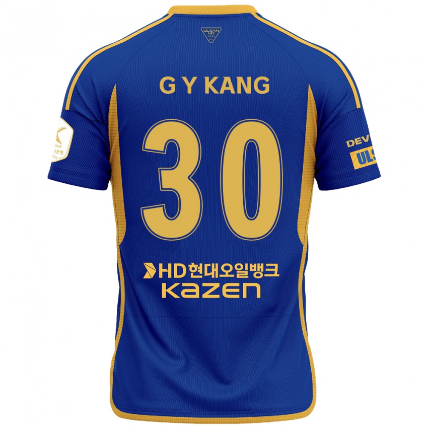 Dames Yun-Gu Kang #30 Blauw Geel Thuisshirt Thuistenue 2024/25 T-Shirt