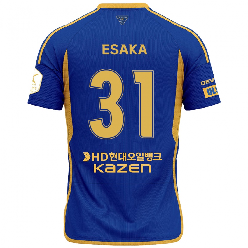 Dames Ataru Esaka #31 Blauw Geel Thuisshirt Thuistenue 2024/25 T-Shirt