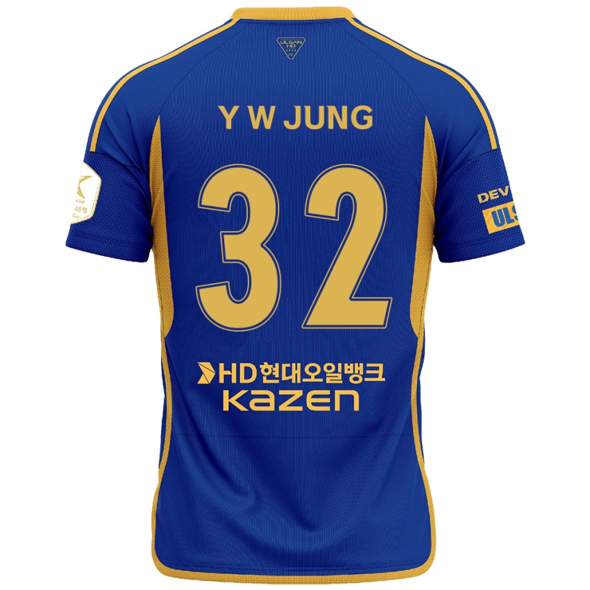 Dames Woo-Young Jung #32 Blauw Geel Thuisshirt Thuistenue 2024/25 T-Shirt