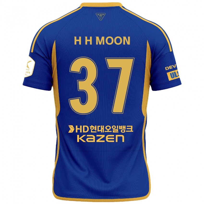 Dames Hyeon-Ho Moon #37 Blauw Geel Thuisshirt Thuistenue 2024/25 T-Shirt