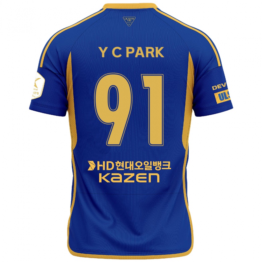 Dames Chu-Young Park #91 Blauw Geel Thuisshirt Thuistenue 2024/25 T-Shirt