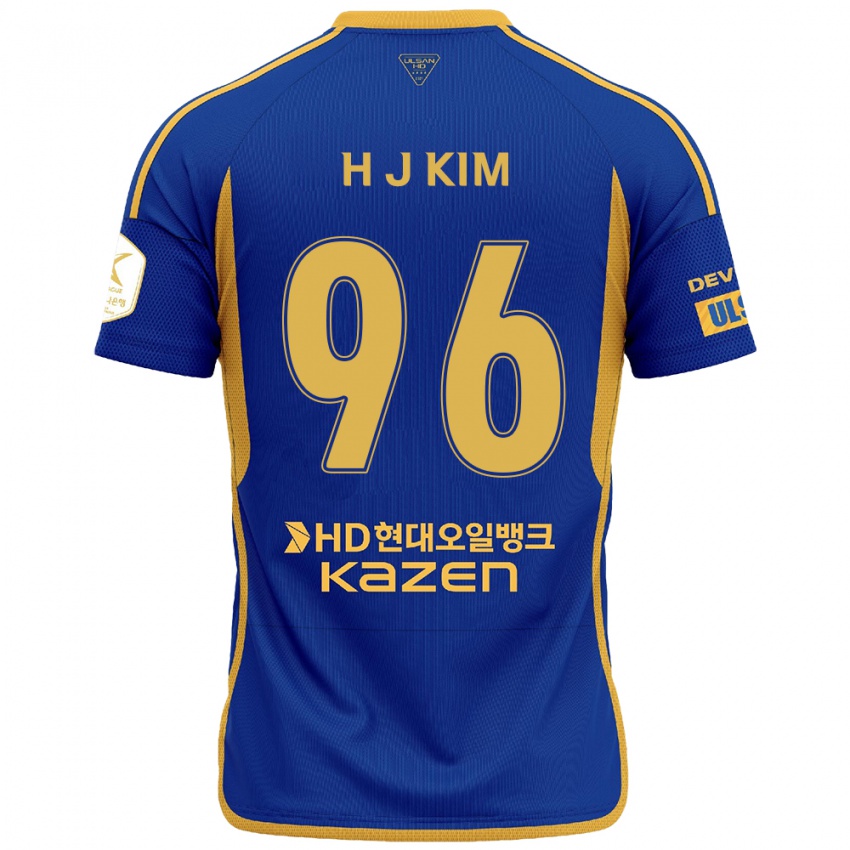 Dames Ji-Hyun Kim #96 Blauw Geel Thuisshirt Thuistenue 2024/25 T-Shirt