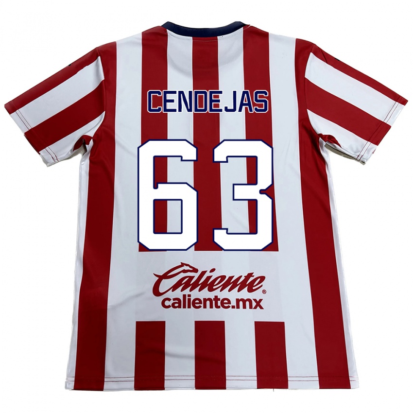 Dames Matías Cendejas #63 Rood Wit Thuisshirt Thuistenue 2024/25 T-Shirt