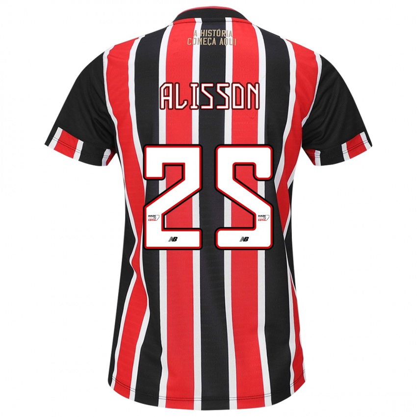 Dames Alisson #25 Zwart Rood Wit Uitshirt Uittenue 2024/25 T-Shirt