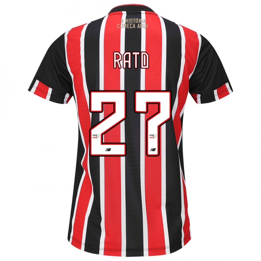 Dames Wellington Rato #27 Zwart Rood Wit Uitshirt Uittenue 2024/25 T-Shirt