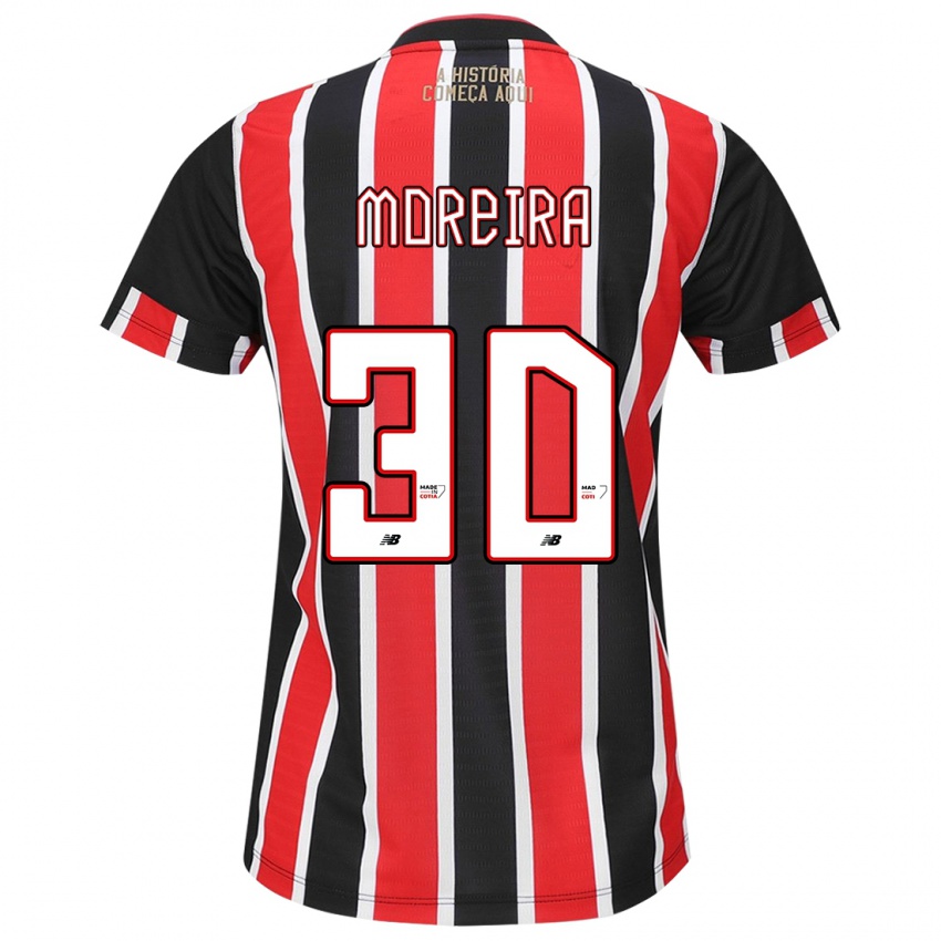 Dames João Moreira #30 Zwart Rood Wit Uitshirt Uittenue 2024/25 T-Shirt