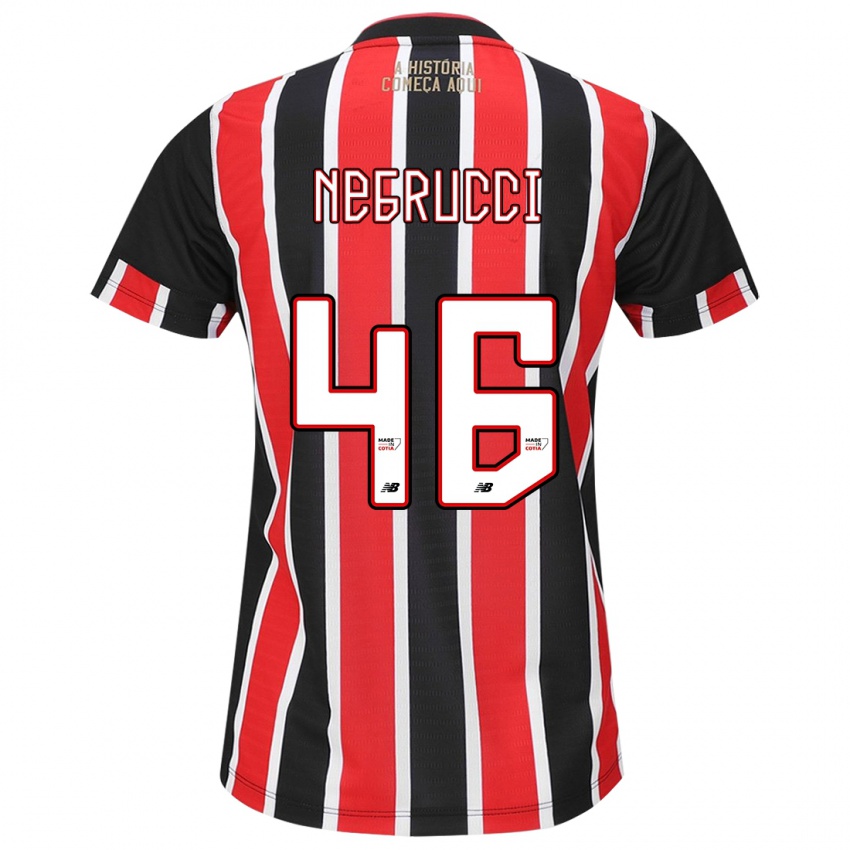 Dames Felipe Negrucci #46 Zwart Rood Wit Uitshirt Uittenue 2024/25 T-Shirt