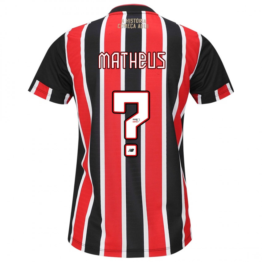 Dames Guilherme Matheus #0 Zwart Rood Wit Uitshirt Uittenue 2024/25 T-Shirt