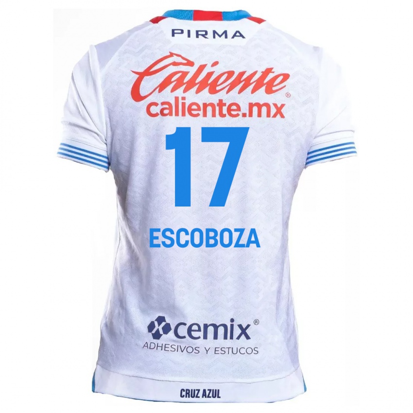 Dames Alonso Escoboza #17 Wit Blauw Uitshirt Uittenue 2024/25 T-Shirt