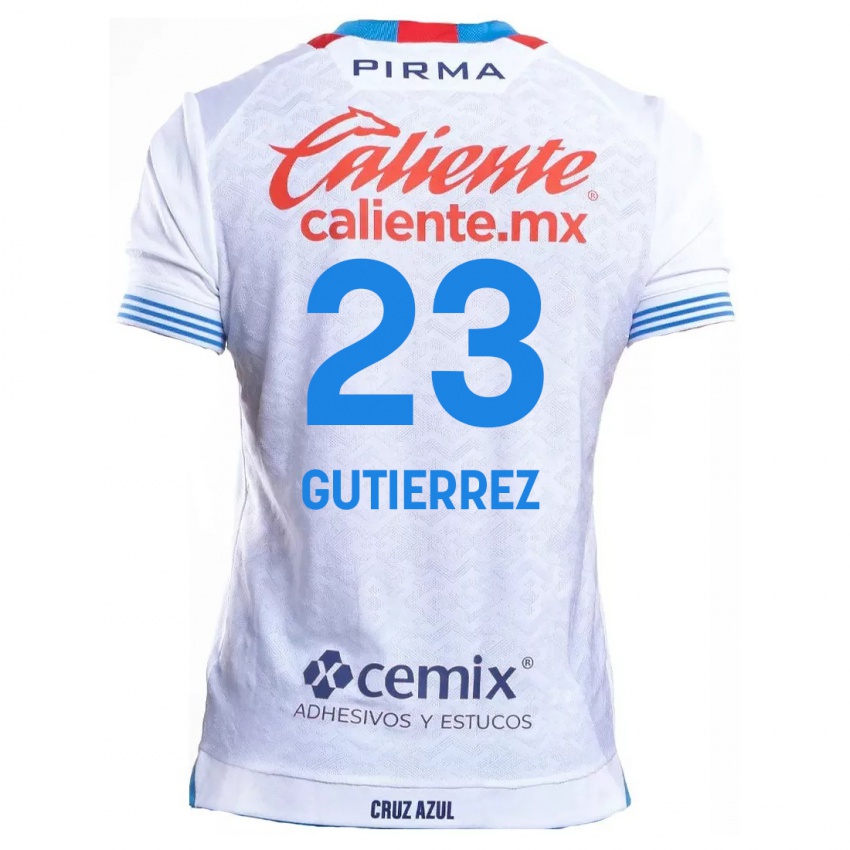 Dames Ivonne Gutierrez #23 Wit Blauw Uitshirt Uittenue 2024/25 T-Shirt