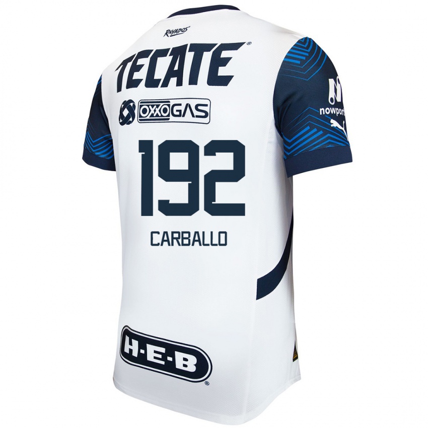 Dames Erick Carballo #192 Wit Blauw Uitshirt Uittenue 2024/25 T-Shirt