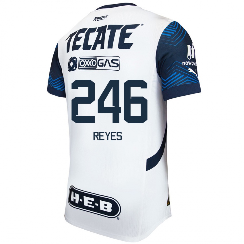 Dames Cristian Reyes #246 Wit Blauw Uitshirt Uittenue 2024/25 T-Shirt