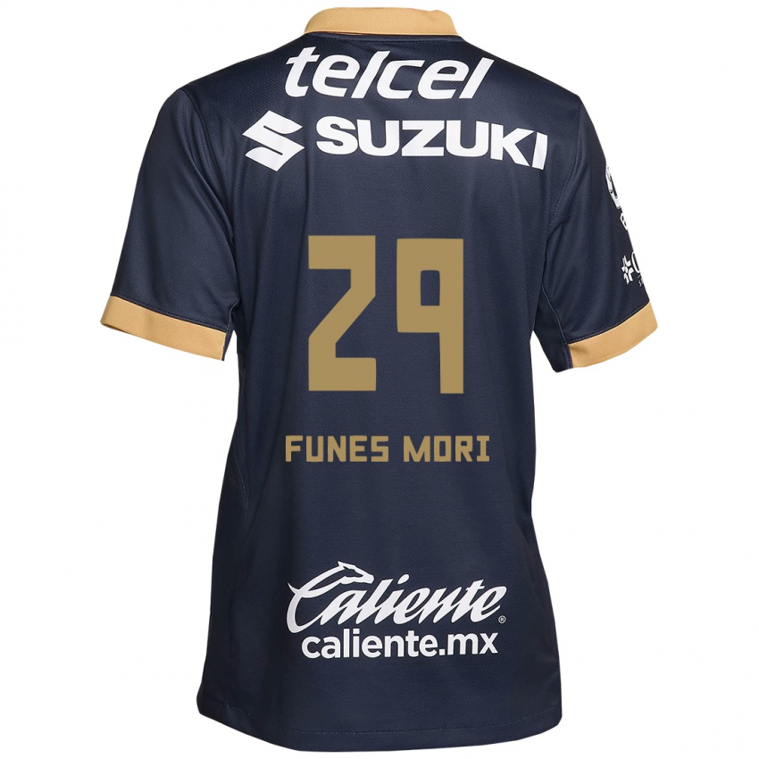 Dames Rogelio Funes Mori #29 Obsidiaan Goud Wit Uitshirt Uittenue 2024/25 T-Shirt