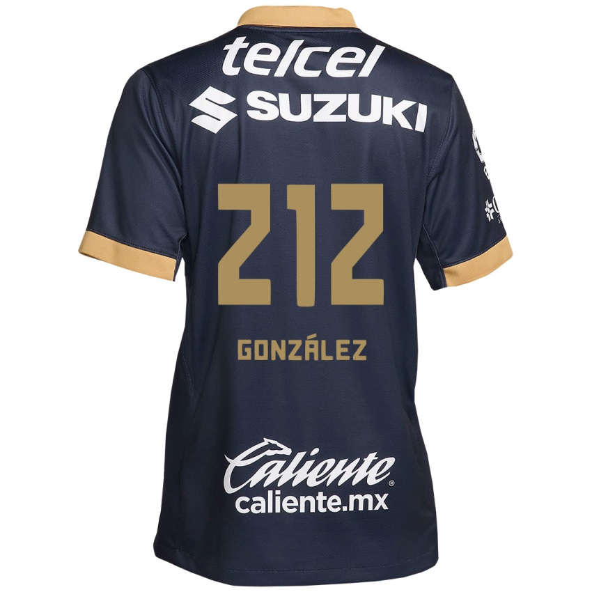 Dames José González #212 Obsidiaan Goud Wit Uitshirt Uittenue 2024/25 T-Shirt