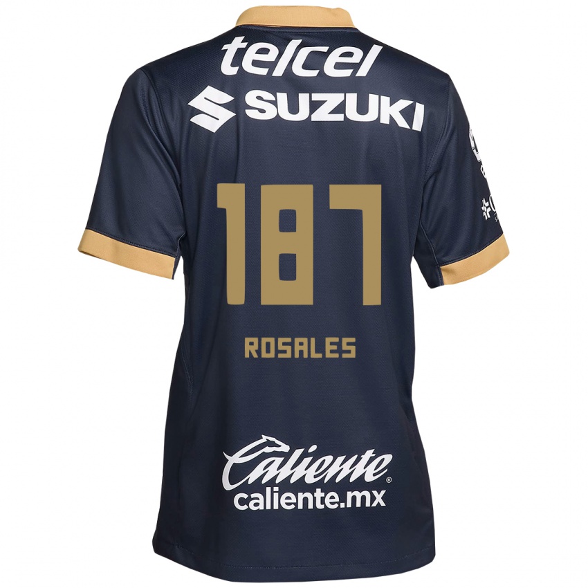 Dames Alonso Rosales #187 Obsidiaan Goud Wit Uitshirt Uittenue 2024/25 T-Shirt