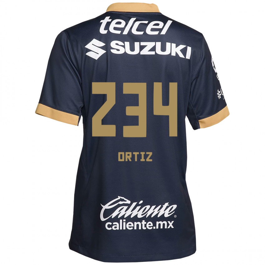 Dames Jorge Ortiz #234 Obsidiaan Goud Wit Uitshirt Uittenue 2024/25 T-Shirt