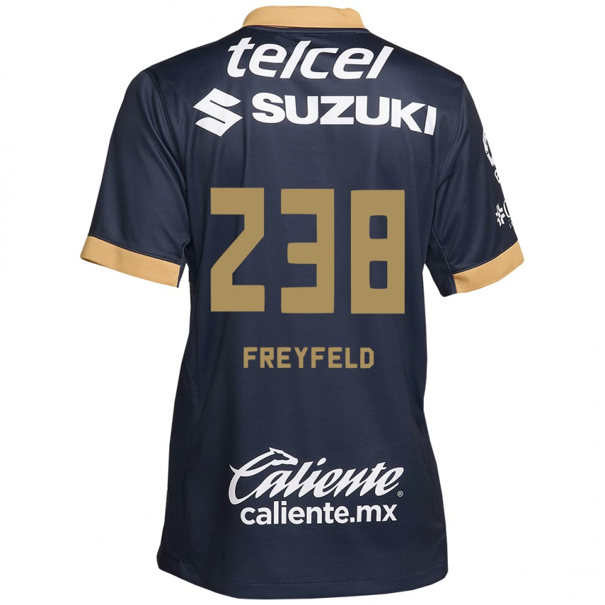 Dames Julián Freyfeld #238 Obsidiaan Goud Wit Uitshirt Uittenue 2024/25 T-Shirt