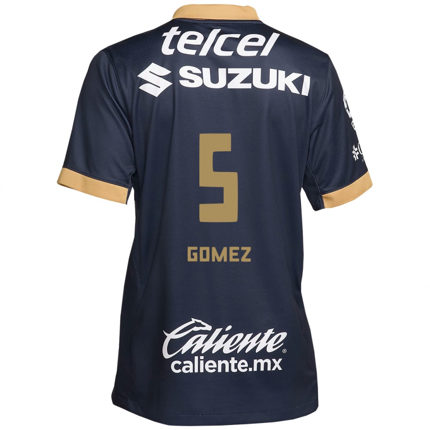 Dames Kimberli Gomez #5 Obsidiaan Goud Wit Uitshirt Uittenue 2024/25 T-Shirt