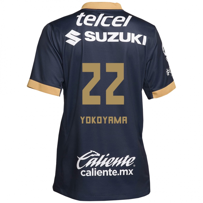 Dames Akemi Yokoyama #22 Obsidiaan Goud Wit Uitshirt Uittenue 2024/25 T-Shirt